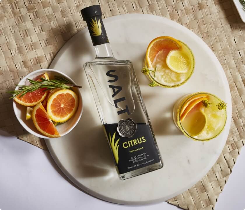 Salt 100% Agave Tequila - Citrus Bottle with Cocktails